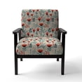 thumbnail image 4 of Designart « Dreamlike Moroccan Floral Fantasy II » Fauteuil d'Appoint Rembourré Rouge à Motif Floral - Fauteuil de Style Cottage pour Salon, 4 of 7