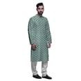 thumbnail image 2 of Atasi Kurta Pyjama de Fête pour Hommes, Col Mandarin, Ensemble Ethnique Imprimé Kurta, 2 of 5