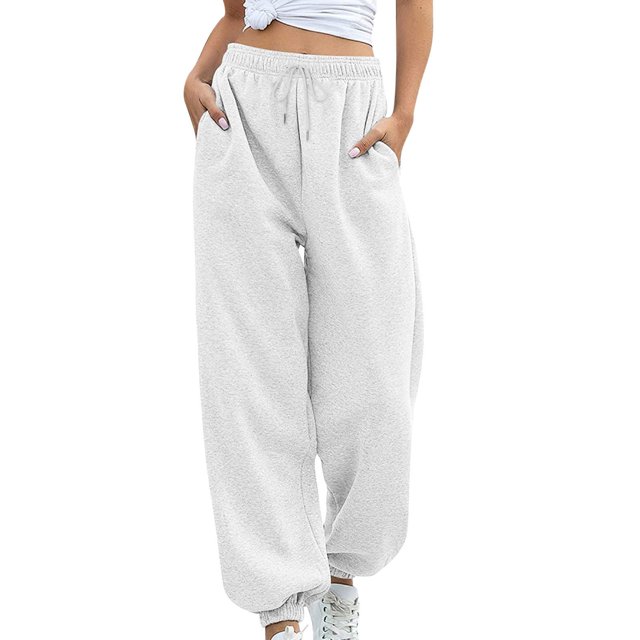 Women's Drawstring Waist Thickened Loose Straight Leg Sports Pants