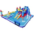 thumbnail image 1 of Costway Rocket Theme Inflatable Water Slide Park with 2 Slides Splash Pool without Blower, 1 of 9