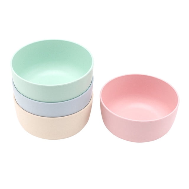 AMERTEER 4 Pcs Bols à Riz en Fibre de Bambou Bol Simple pour la Maison Plat Soupe Bol de Rangement pour Riz pour Femmes Hommes