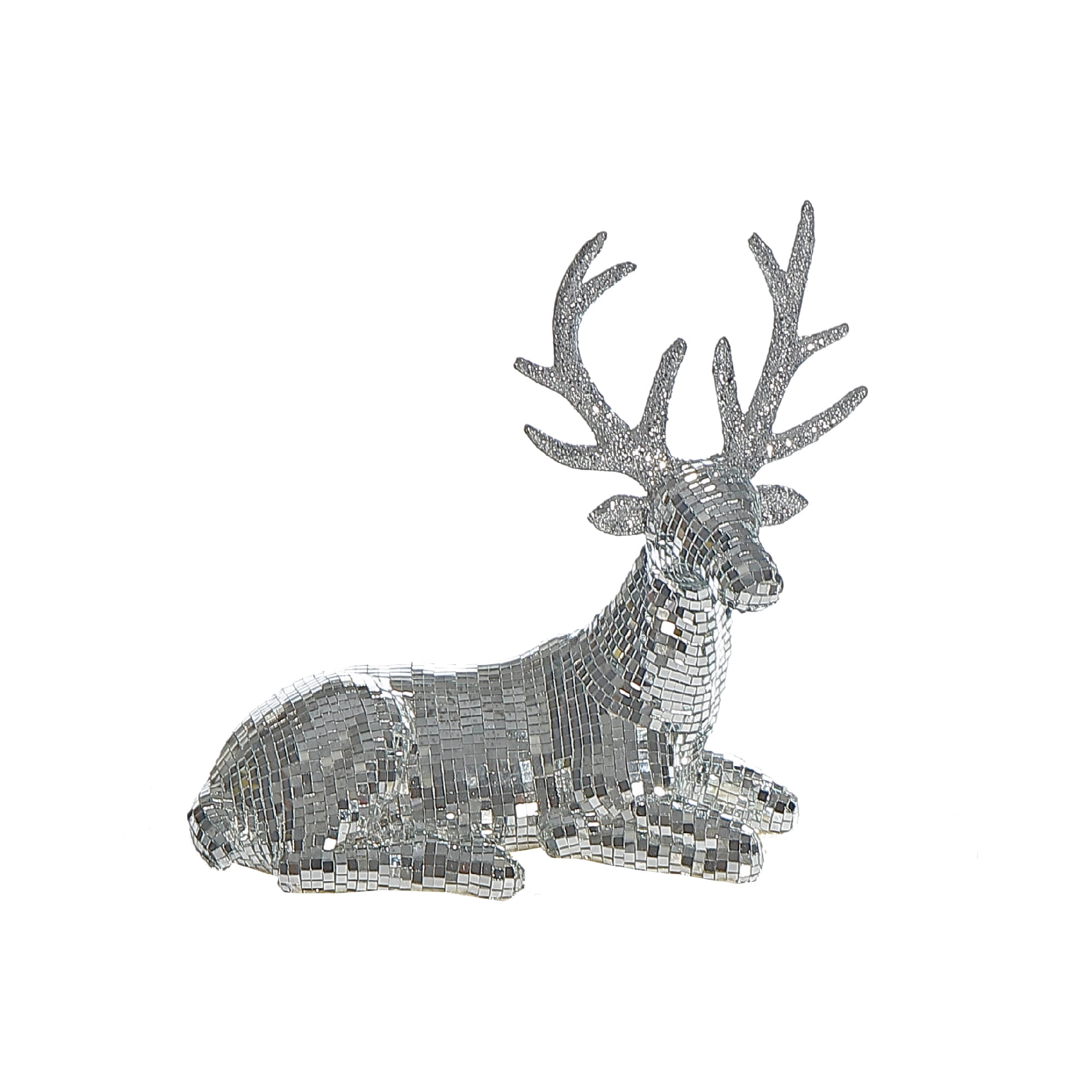 Disco Sitting Reindeer Décor (Silver)