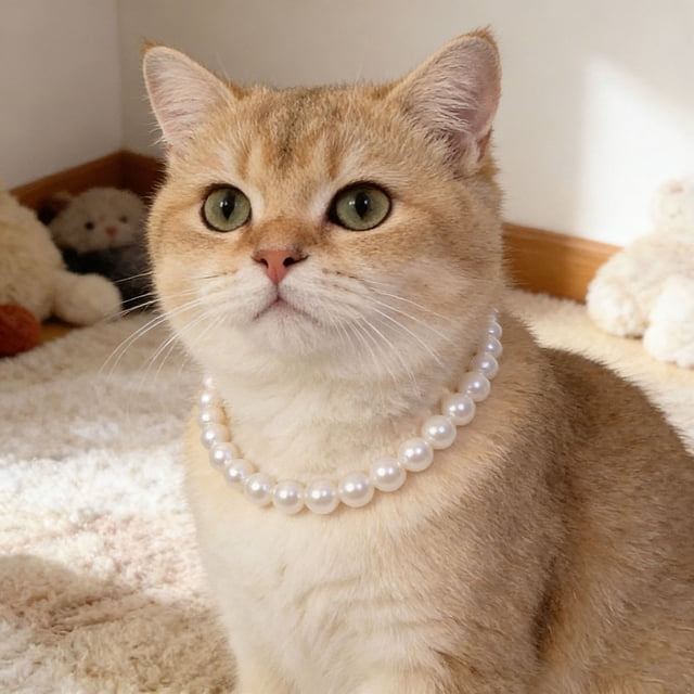 Collier Ras-du-Cou Élégant avec Perles pour Exposition d'Animaux de Compagnie avec Fermeture Ajustable Sécurisée et Port Polyvalent au Quotidien