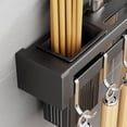 thumbnail image 4 of Wuztai Stainless Steel Wall Mounted Knife Rack, Multifunctional Kitchen Tool Storage Organizer, Punch-Free Adhesive Hanging Cutter Stand for Countertop Space Saving, 4 of 6