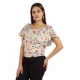 thumbnail image 3 of Moomaya Hauts Imprimés pour Femmes Blouse à Manches Courtes Évasée, 3 of 7