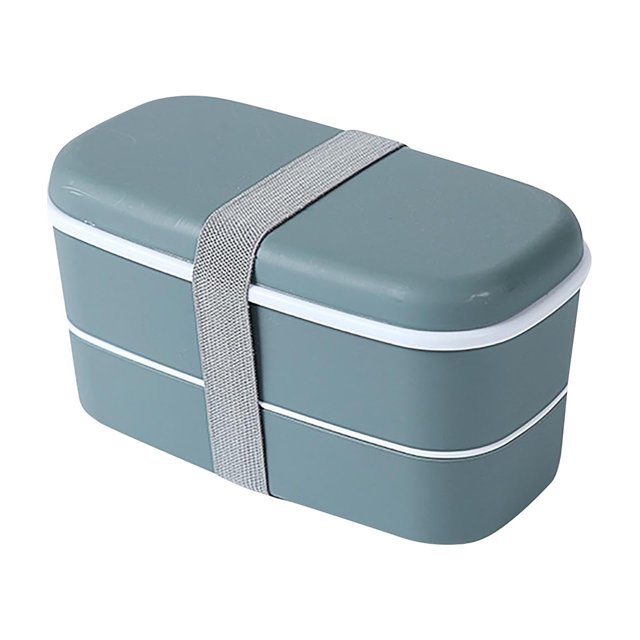 Birdeem Heated Lunch Box, Large Lunch Box, Food Grade Material Refrigerator Microwave Preservation Box, Double Layered Divided Childrens Lunch Box, Microwave Food Cover, Green Lunch Box