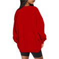 thumbnail image 4 of Jienlioq Femmes Manches Longues Liquidation Mode Femme Manches Longues Col Rond Chandail en Molleton Ample Blouse Unie Hauts Sélection Flash, 4 of 6