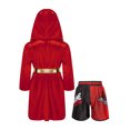 thumbnail image 2 of RUNQHUI Kids Boys Boxing Outfits Metallic Satin Hooded Robe Cloak and Shorts Set Boxer Party Fancy Dress B3 6, 2 of 5