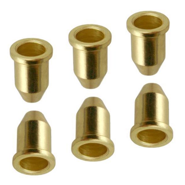 6Pcs Strings Through Body Mounting Ferrules Guitar Parts for Electric Through Body Ferrules Electric Guitar Parts Golden