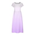 thumbnail image 5 of FAIWAD Robe Maxi en Coton et Lin pour Femme à Manches Courtes, Robe Simple Unie avec Poches, Col Rond, Robes Amples, 5 of 5