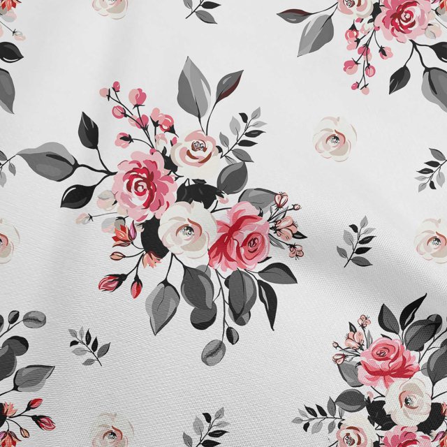 oneOone Rayonne Rouge Tissu Floral Matière de Robe Tissu Imprimé Tissu au Mètre 56 Pouces de Large