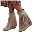 thumbnail image 2 of B91xZ Bottes Chelsea à Enfiler Bottes Confortables d'Hiver, Beige 9.5, 2 of 5