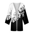 thumbnail image 4 of MesaSe Cardigan pour Femmes Mode Décontractée Rétro Imprimé Léger Longueur Moyenne Veste Cardigan Noir L, 4 of 6