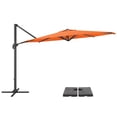 thumbnail image 1 of CorLiving 11.5ft Deluxe Offset Tilting Rotating Patio Umbrella with Aluminum Frame & Deluxe Base Weights, 1 of 9