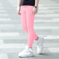 thumbnail image 2 of GDREDA Girls' Basic Solid Full Length Cotton Soft Leggings (Pink,2-3 Years), 2 of 6