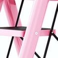 thumbnail image 4 of Step Ladder Folding 3 Steps Non Slip Waterproof Rustproof Household Handling Equipment Pink, 4 of 5