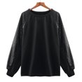 thumbnail image 4 of Mikilon Woman O Neck Long Sleeve T Shirt Autumn Sequins Blouse Tops Sweatshirt, 4 of 8