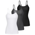 thumbnail image 1 of Charmo Womens 3-packs Cotton Scoop Neck Tank Tops Adjustable Spaghetti Strap Undershirts with Shelf Bra, 1 of 9