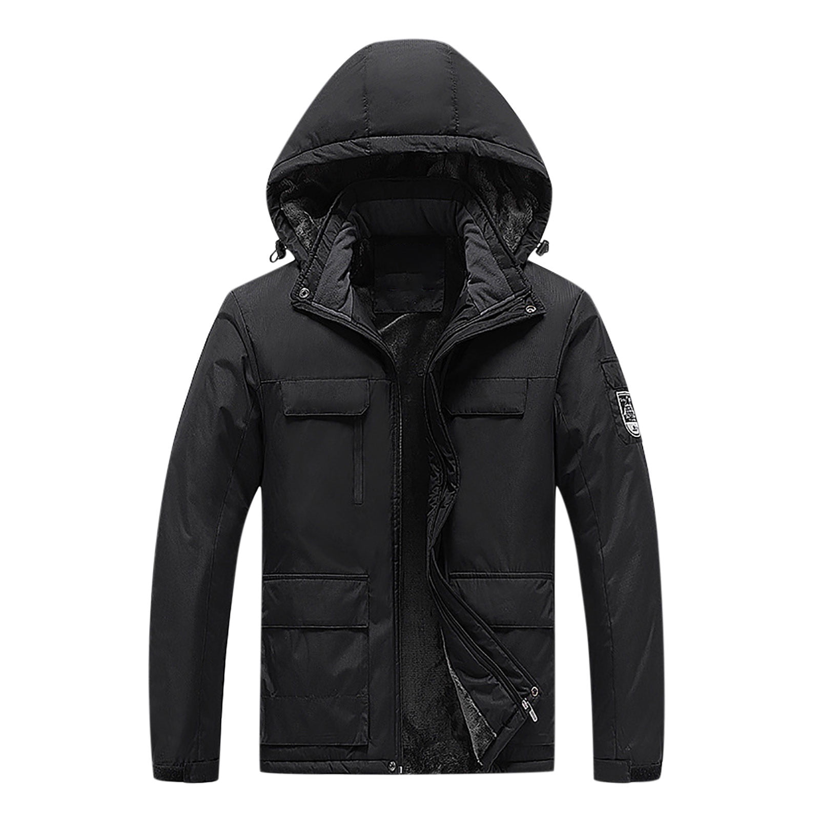 Windproof Jacket men Casual Patchwork Thicken Multi Pocket Hooded Zipper Windproof Waterproof Breathable Jacket Coats