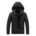 thumbnail image 1 of Windproof Jacket men Casual Patchwork Thicken Multi Pocket Hooded Zipper Windproof Waterproof Breathable Jacket Coats, 1 of 8
