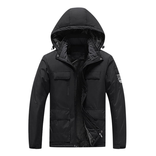 Windproof Jacket men Casual Patchwork Thicken Multi Pocket Hooded Zipper Windproof Waterproof Breathable Jacket Coats