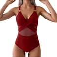 thumbnail image 2 of FcBaudy Womens Swimsuits One Piece Swimsuit Women Plus Size Swimsuit for Women Tankini Swimsuits for Women Women Summer Bikini Solid Color Mesh Patchwork Hollowed Out Swimsuit Women Swimsuit, 2 of 5