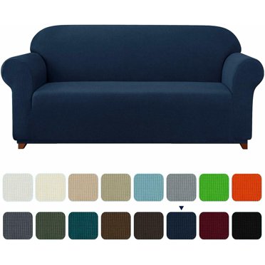 Subrtex Housse de Canapé Extensible 1 Pce Antidérapante, Motif à Grille Texturée