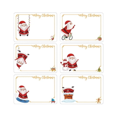 Lksixu Christmas Decorations 1 Piece Christmas Tags Gift Label Stickers Self Adhesive Labels Gifts Large Blank Christmas Name Tags Gifts Santa Claus Xmas Decor for Holiday Party Wedding