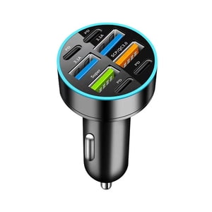 66W Car Charger 4 USB Type C Fast Charging Car Phone With Dis Adapter W9E9