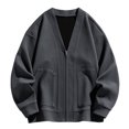 thumbnail image 1 of Pisexur Manteau d'Hiver pour Homme Mode Manteau Uni de Tempérament à Manches Longues Sans Capuche Manteau Décontracté d'Extérieur Vestes Manteau d'Hiver pour Homme Coupe-Vent Veste Veste Chaude, 1 of 5