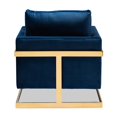 thumbnail image 4 of Baxton Studio Matteo Tissu de Velours avec Chaise d'Appoint Finition Or en Bleu Royal, 4 of 9
