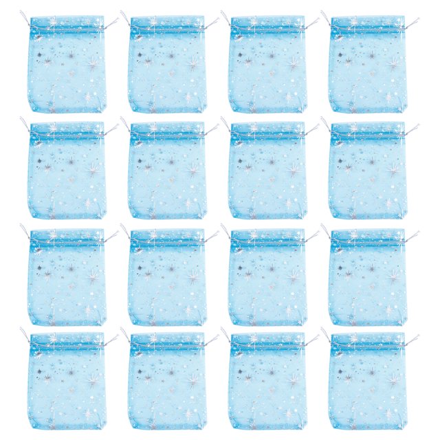 CIMAXIC Sacs en Tissu 50 Pcs Motif Étoile Adorable Sacs à Bonbons Beaux Sacs d'Emballage (Bleu), 4.92"X3.94"X0.04 Pouces
