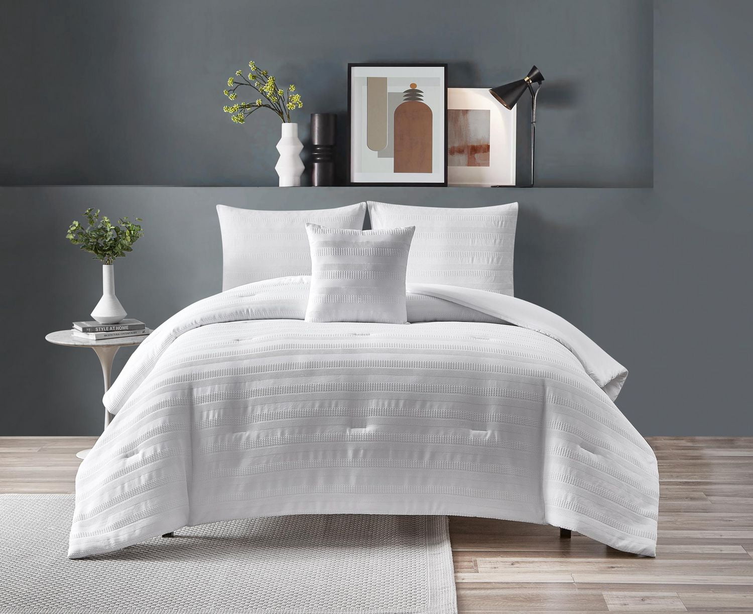 Maran White 4 Piece Comforter Set