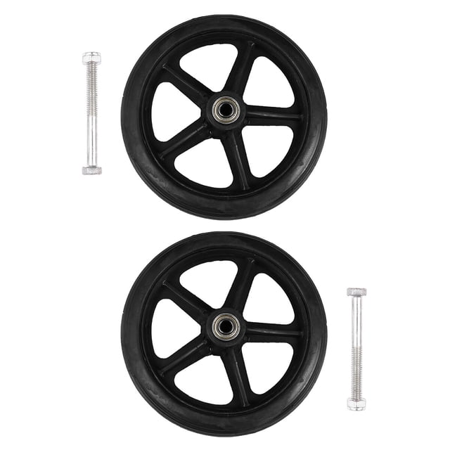 MasteelfCA 2pcs Wheelchair Front Wheel 7 Inch Manual Wheelchair Front Wheel (Black)