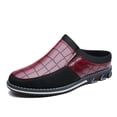 thumbnail image 1 of Mocassins Décontractés pour Hommes Mode Simples en Cuir Marche Oxford Respirants Confortables à Enfiler Pantoufles Rouges 8.5 US, 1 of 7