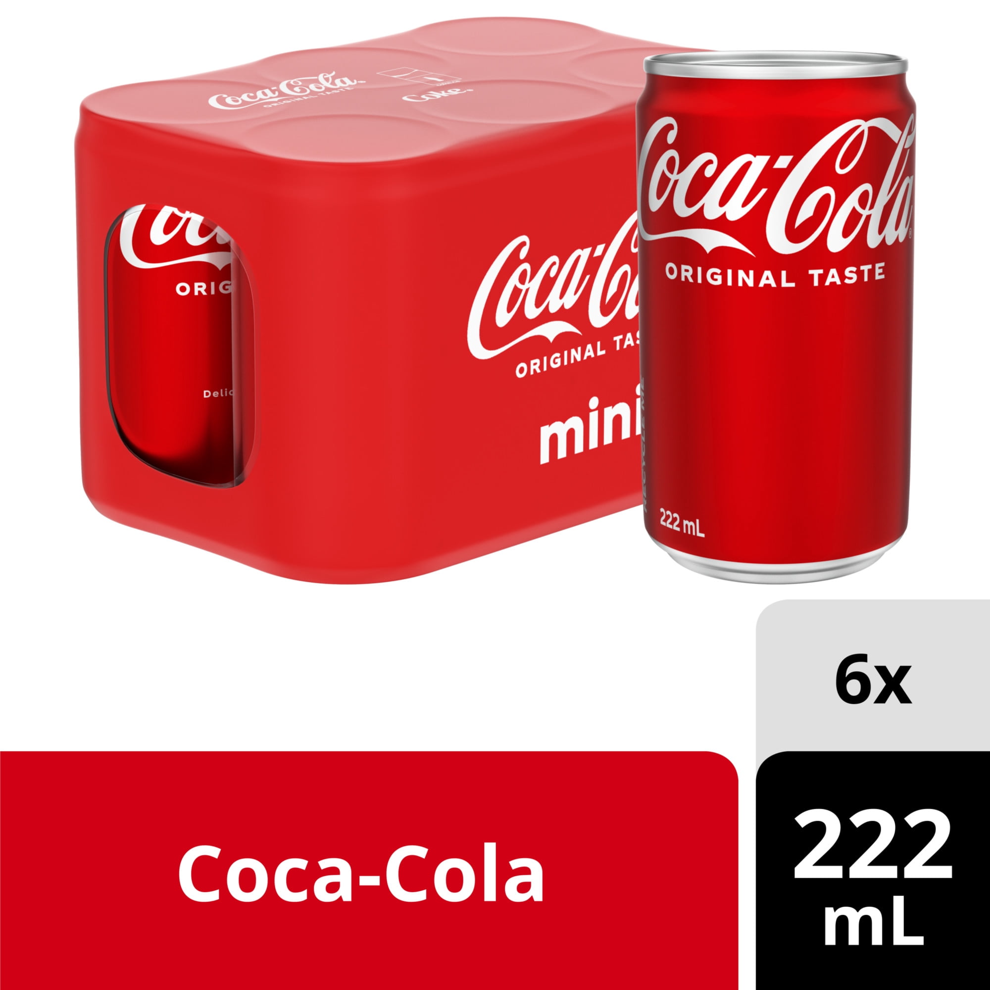 Coca-Cola Soda Pop Cans, 222 mL, 6 Pack