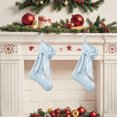 thumbnail image 1 of Iumwxz White Velvet Christmas Stocking with Snowflake and Star Patterns 40x19cm Holiday Tree Ornament Sock with Rope Hanger for Festive Home Decor Includes 1 Stocking, 1 of 6