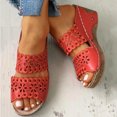 thumbnail image 4 of jovati Summer New Style Thick-soled Slope With Embroidered Hollow With Roman Slippers, 4 of 9