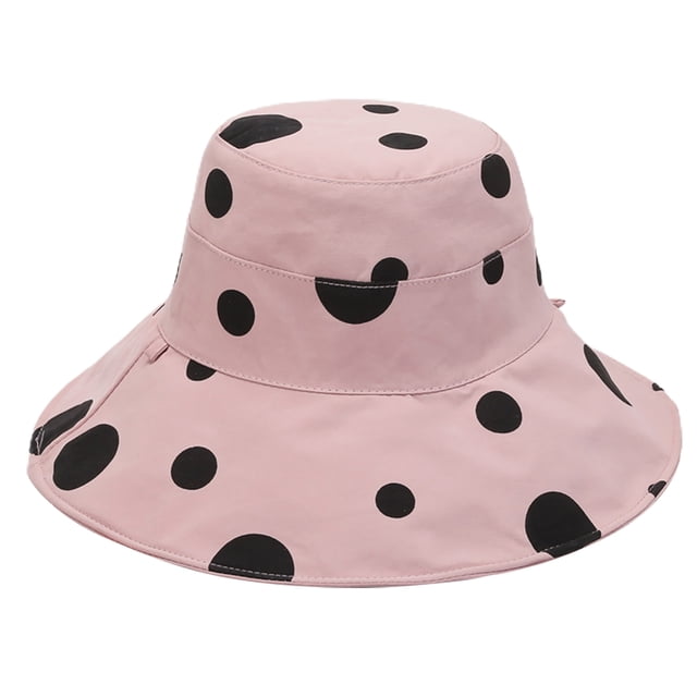 Chapeau de Pêcheur à Pois : Chapeau d'Été Réversible à Double Face, Chapeau Bob