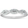 thumbnail image 1 of 1/4ct Infinity Diamond Stackable Women's Wedding Ring 14K White Gold Band, 1 of 4