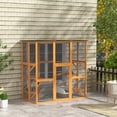 thumbnail image 2 of PawHut Large Wooden Outdoor Cat Enclosure Cage Orange, 2 of 10