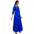 thumbnail image 4 of Bimba Robe Maxi d'Été en Coton à Manches 3/4 pour Femme, Taille à Cordon, 4 of 8