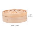 thumbnail image 2 of MasteelfCA 1 Set Handmade Bamboo Steamer Kitchen Food Steamer with Lid Cooking Tool, 2 of 7