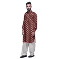 thumbnail image 2 of Atasi Kurta Pathani Classique à Col pour Garçons Chemise en Rayonne à Poche avant, 2 of 5