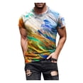 thumbnail image 2 of EGNMCR Chemises à Manches Courtes pour Hommes Été Décontracté Col Rond T-shirt, Mode de Rue pour Hommes Design Intéressant Imprimé Col Rond Manches Courtes, 2 of 9
