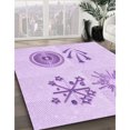 thumbnail image 3 of Ahgly Tapis Rectangulaire Lavable en Machine Intérieur Transitionnel Heliotrope Violet, 5 Pieds x 7 Pieds, 3 of 7