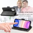 thumbnail image 4 of Case for iPhone 11 Cover Leather Wallet Folio Case Book Design Flip Magnetic Closure - Black, 4 of 5