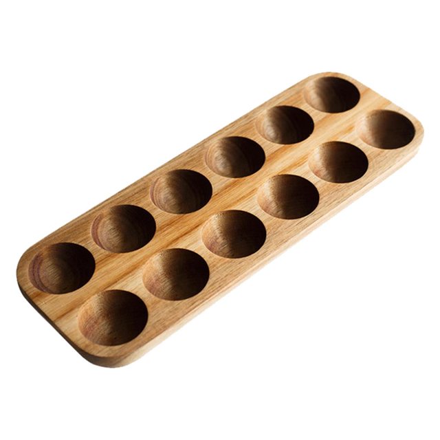 fastboy Wooden Egg Storage Box Multi-slots Egg Stand Wooden Egg Container