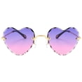 thumbnail image 2 of Women's Heart-shaped Rimless Sunglasses Designer Tinted Lens Eyewear Shades, 2 of 6