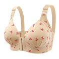 thumbnail image 1 of GDREDA Classic Style Bra New Front Closure Plus Size Bra With Gathering Effect No Underwire Side Support Full Coverage For Plus Size Women's Underwear Beige,36, 1 of 6